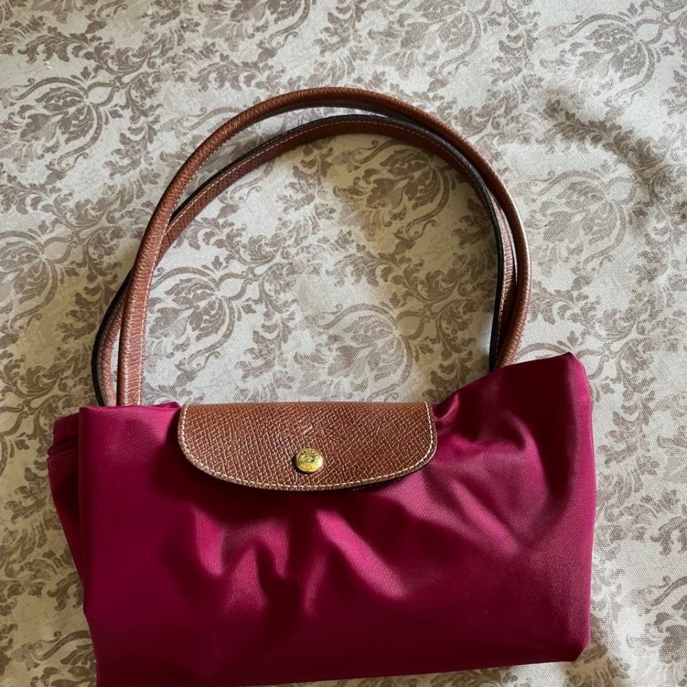 Longchamp Vinyl Tote Burgundy